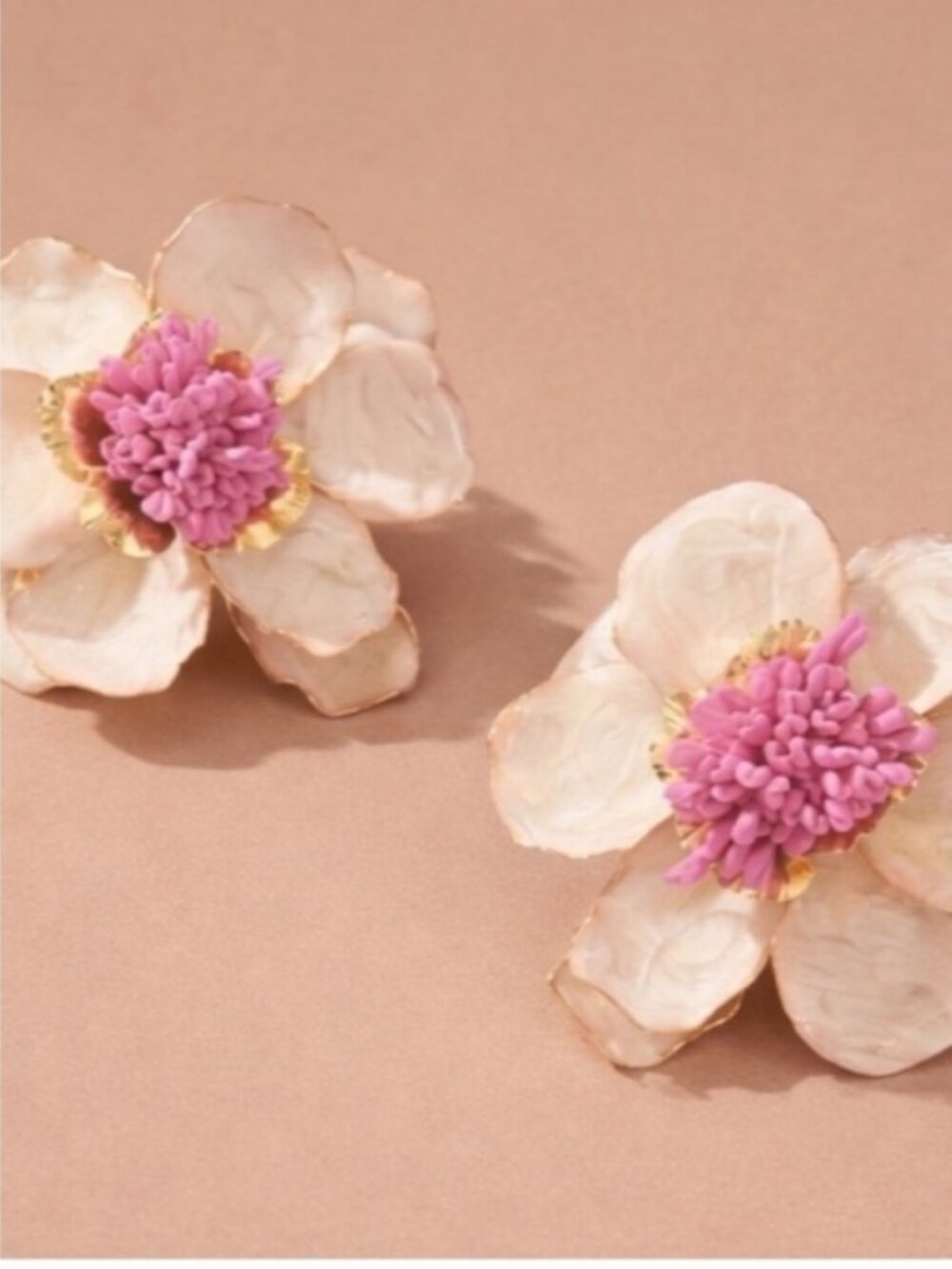 New! Charlotte Hand Painted Flower Earrings (2013) NWOT